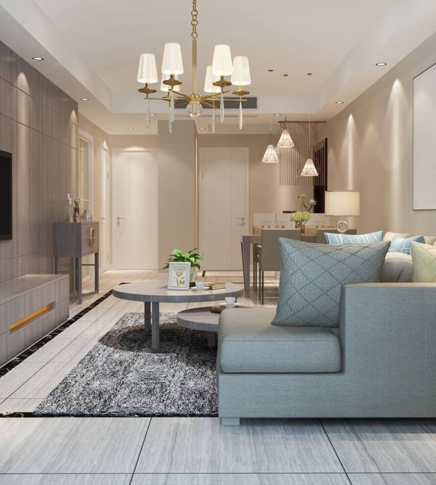 modern hall interior design by interior designers in Wayanad